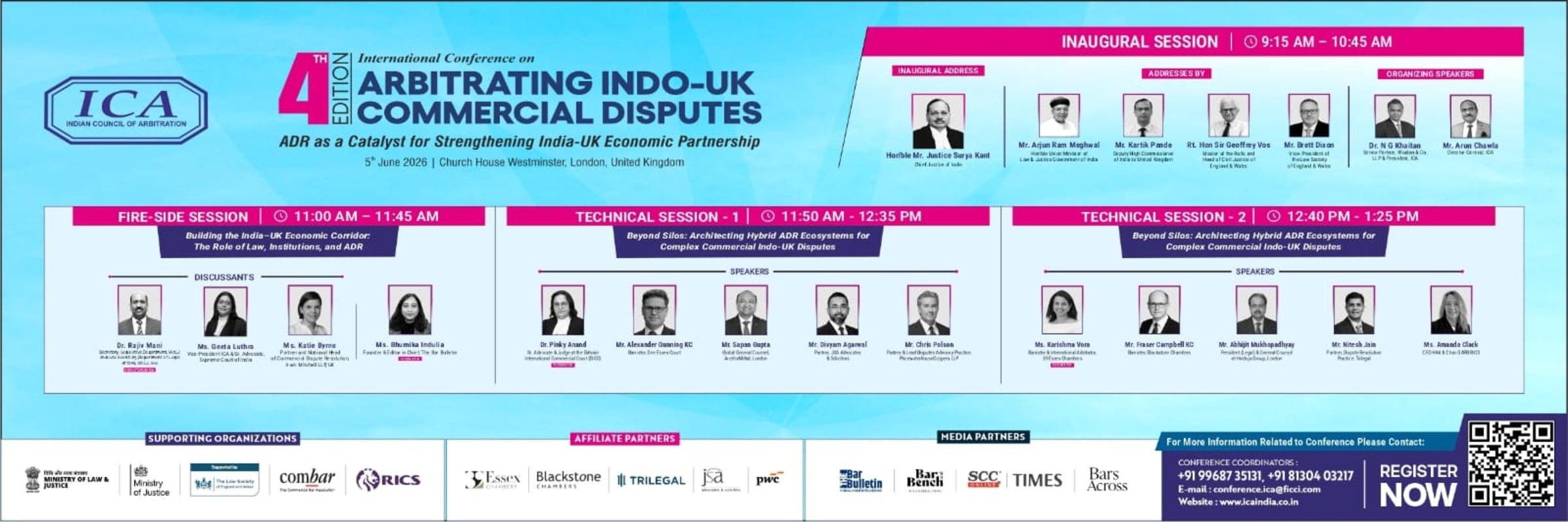 ICA’s 4th International Conference on “Arbitrating Indo-UK Commercial Disputes: ADR as a Catalyst for Strengthening the India–UK Economic Partnership”